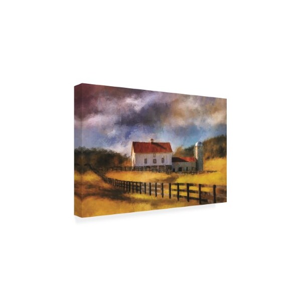 Lois Bryan 'Red Roof Barn In Autumn' Canvas Art,12x19